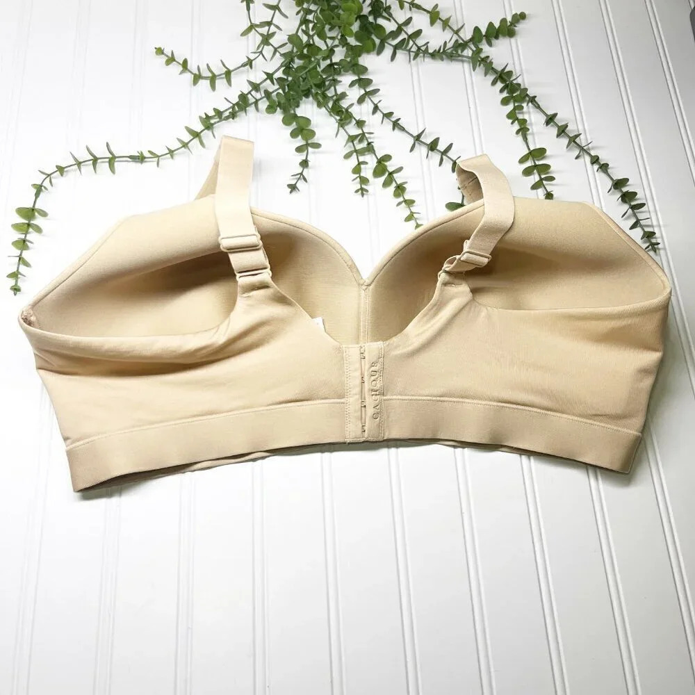 Cacique - Lane Bryant Tan Beige Lightly Lined No Wire Bra Women's Plus Size 42D - Picture 3 of 6